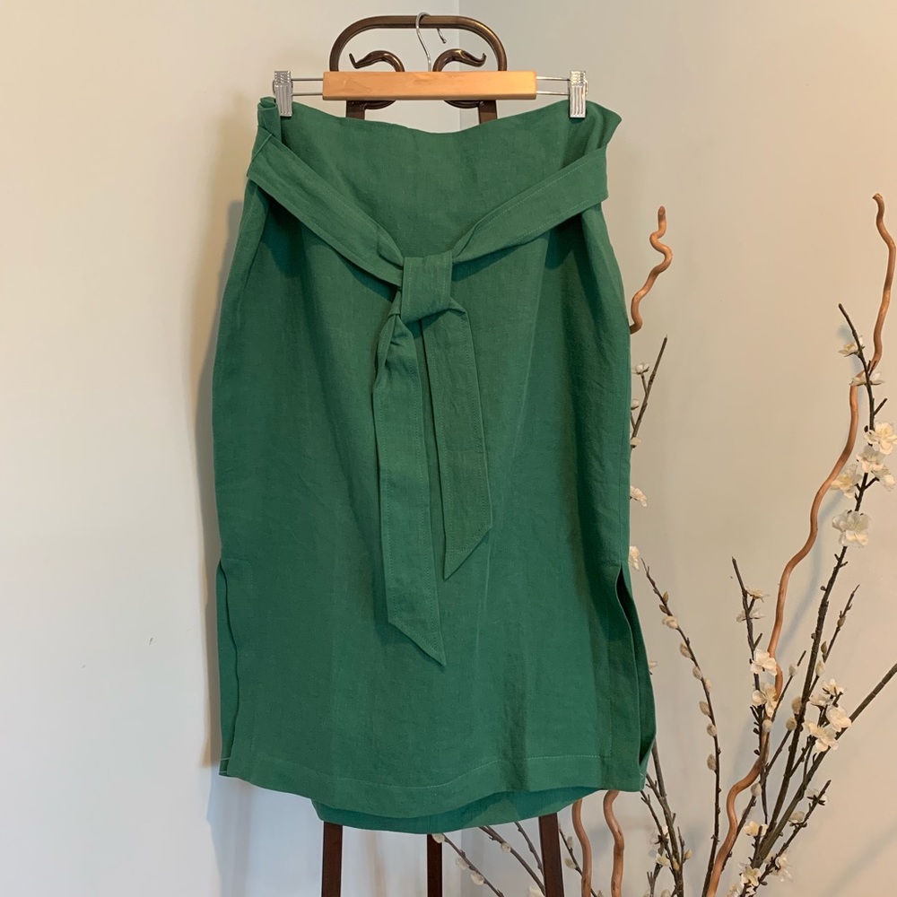 Talbots Green Linen Skirt (NWT) Size 14